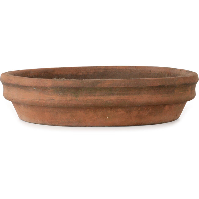 Round unglazed bonsai pot by Nanban - 362 x 362 x 83 mm