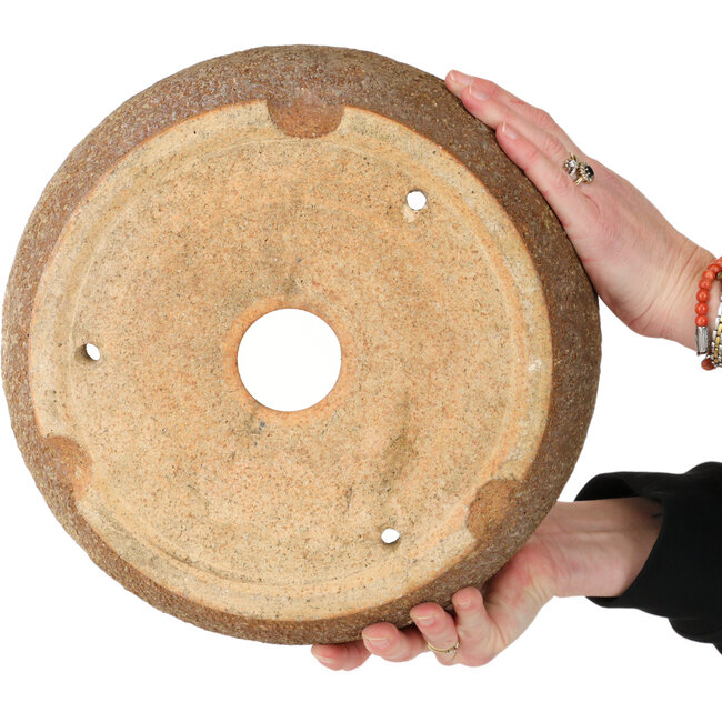 Round unglazed bonsai pot - 305 x 305 x 107 mm