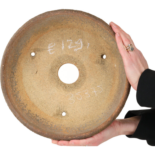 Ronde, ongeglazuurde bonsaipot - 305 x 305 x 107 mm