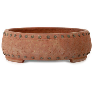 Izumiya - Zenigo (Matsushita Masuo) Maceta de bonsái redonda sin esmaltar de 270 mm de Izumiya (Zenigo), Japón