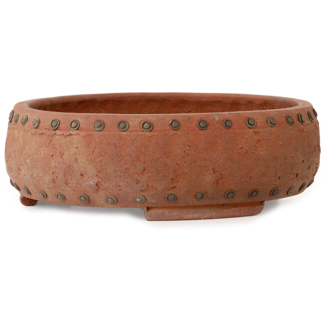 Pot à bonsaï rond non émaillé d'Izumiya (Zenigo) - 270 x 270 x 87 mm