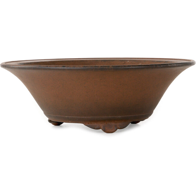 Vaso bonsai rotondo non smaltato di Nakawatari - 230 x 230 x 83 mm