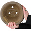 Ronde, ongeglazuurde bonsaipot van Yamaaki Koshosen (tweede generatie) - 242 x 242 x 140 mm
