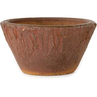 Ronde, ongeglazuurde pot van 160 mm uit Japan.