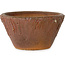 Round unglazed bonsai pot - 160 x 160 x 87 mm
