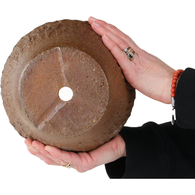 Round unglazed bonsai pot - 205 x 205 x 115 mm
