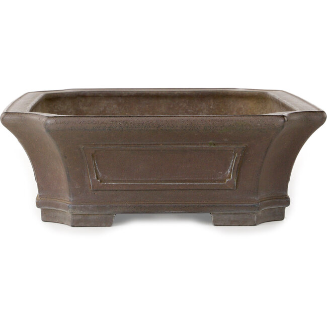 Pot à bonsaï rectangulaire non émaillé de Yamaaki Koshosen (deuxième génération) - 425 x 340 x 115 mm