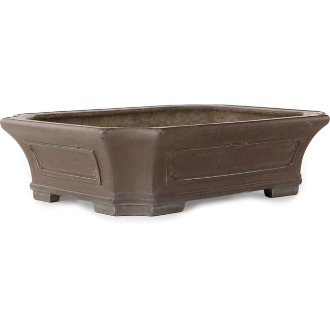 Rectangular unglazed bonsai pot by Yamaaki Koshosen (second generation) - 425 x 340 x 115 mm