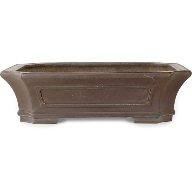 Rectangular unglazed bonsai pot by Yamaaki Koshosen (second generation) - 425 x 340 x 115 mm