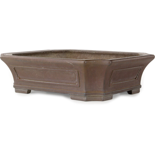 Vaso bonsai rettangolare non smaltato di Yamaaki Koshosen (seconda generazione) - 425 x 340 x 115 mm