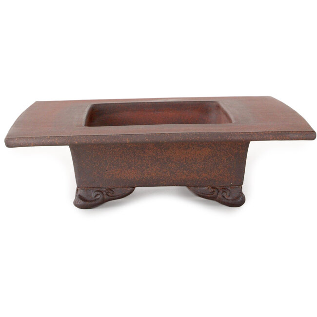 Pot à bonsaï rectangulaire non émaillé de Sanpou - 400 x 295 x 80 mm