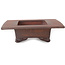 Rectangular unglazed bonsai pot by Sanpou - 400 x 295 x 80 mm
