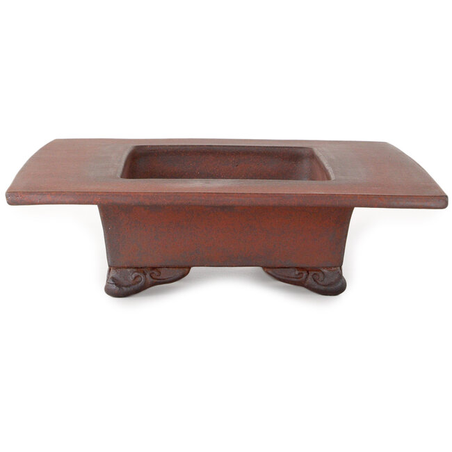 Pot à bonsaï rectangulaire non émaillé de Sanpou - 400 x 295 x 80 mm