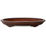 Oval unglazed bonsai pot by Nakawatari - 356 x 260 x 43 mm