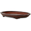 Pot à bonsaï ovale non émaillé de Nakawatari - 356 x 260 x 43 mm