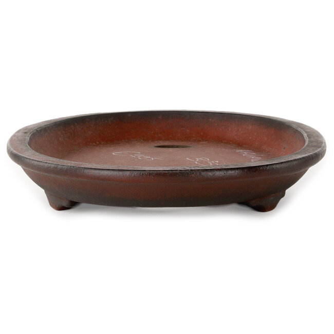 Ovale, ongeglazuurde bonsaipot van Nakawatari - 356 x 260 x 43 mm