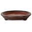 Oval unglazed bonsai pot by Nakawatari - 356 x 260 x 43 mm