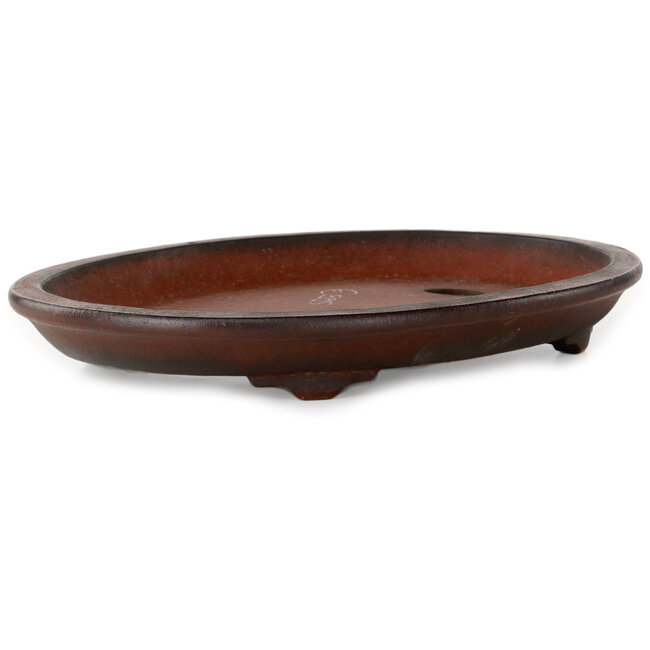 Pot à bonsaï ovale non émaillé de Nakawatari - 356 x 260 x 43 mm