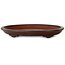 Pot à bonsaï ovale non émaillé de Nakawatari - 356 x 260 x 43 mm
