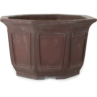  Yamaaki 352 mm octagonal unglazed bonsai pot by Yamaaki, Tokoname, Japan