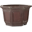 Octagonal unglazed bonsai pot by Yamaaki - 352 x 352 x 207 mm