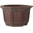 Octagonal unglazed bonsai pot by Yamaaki - 352 x 352 x 207 mm