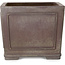Square unglazed bonsai pot by Yamaaki - 243 x 243 x 203 mm