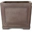 Maceta cuadrada sin esmaltar para bonsái de Yamaaki - 243 x 243 x 203 mm