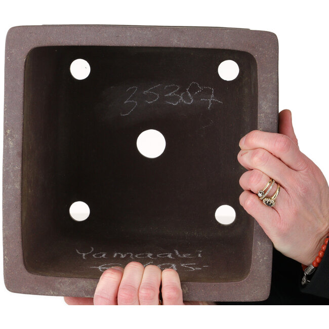 Pot à bonsaï carré non émaillé de Yamaaki - 243 x 243 x 203 mm