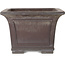 Square unglazed bonsai pot by Yamaaki - 313 x 313 x 213 mm