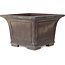 Square unglazed bonsai pot by Yamaaki - 313 x 313 x 213 mm
