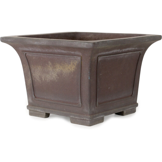 Square unglazed bonsai pot by Yamaaki - 313 x 313 x 213 mm