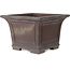 Square unglazed bonsai pot by Yamaaki - 313 x 313 x 213 mm