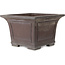 Square unglazed bonsai pot by Yamaaki - 313 x 313 x 213 mm