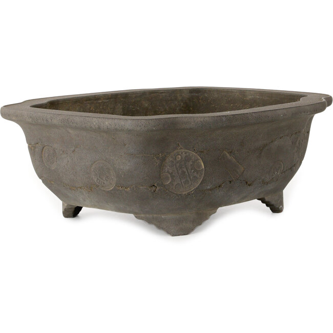 Mokko unglazed bonsai pot by Yamaaki Shosen/Akitsugu/Juudo (first generation) - 445 x 375 x 158 mm