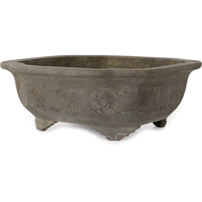 Vaso bonsai Mokko non smaltato di Yamaaki Shosen/Akitsugu/Juudo (prima generazione) - 445 x 375 x 158 mm