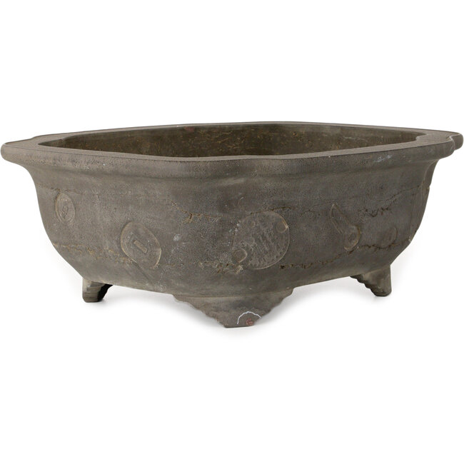 Vaso bonsai Mokko non smaltato di Yamaaki Shosen/Akitsugu/Juudo (prima generazione) - 445 x 375 x 158 mm