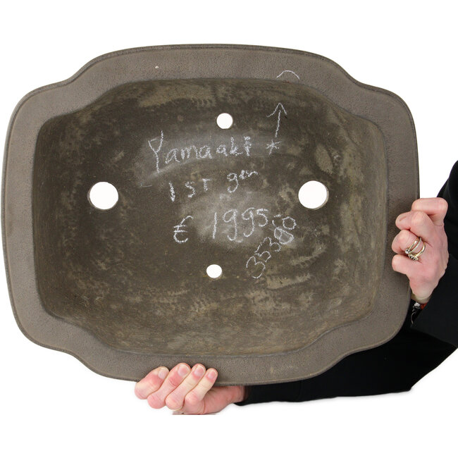 Mokko unglazed bonsai pot by Yamaaki Shosen/Akitsugu/Juudo (first generation) - 445 x 375 x 158 mm