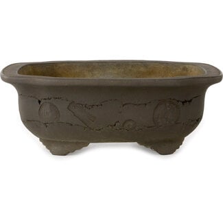  Yamaaki Maceta para bonsái mokko sin esmaltar de 383 mm de Yamaaki Shosen/Akitsugu/Juudo (primera generación), Tokoname, Japón