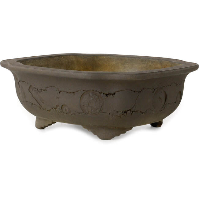 Mokko unglazed bonsai pot by Yamaaki Shosen/Akitsugu/Juudo (first generation) - 383 x 325 x 135 mm