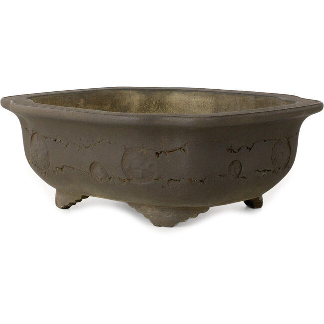 Mokko unglazed bonsai pot by Yamaaki Shosen/Akitsugu/Juudo (first generation) - 383 x 325 x 135 mm