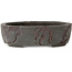 Oval unglazed bonsai pot by Yamaaki Shosen/Akitsugu/Juudo (first generation) - 325 x 250 x 97 mm