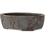 Vaso bonsai ovale non smaltato di Yamaaki Shosen/Akitsugu/Juudo (prima generazione) - 325 x 250 x 97 mm