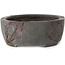 Oval unglazed bonsai pot by Yamaaki Shosen/Akitsugu/Juudo (first generation) - 325 x 250 x 97 mm