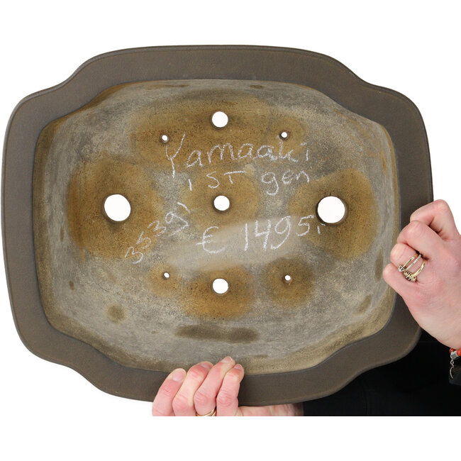 Mokko ongeglazuurde bonsaipot van Yamaaki Shosen/Akitsugu/Juudo (eerste generatie) - 383 x 325 x 135 mm