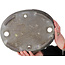Oval unglazed bonsai pot by Yamaaki Shosen/Akitsugu/Juudo (first generation) - 325 x 250 x 97 mm