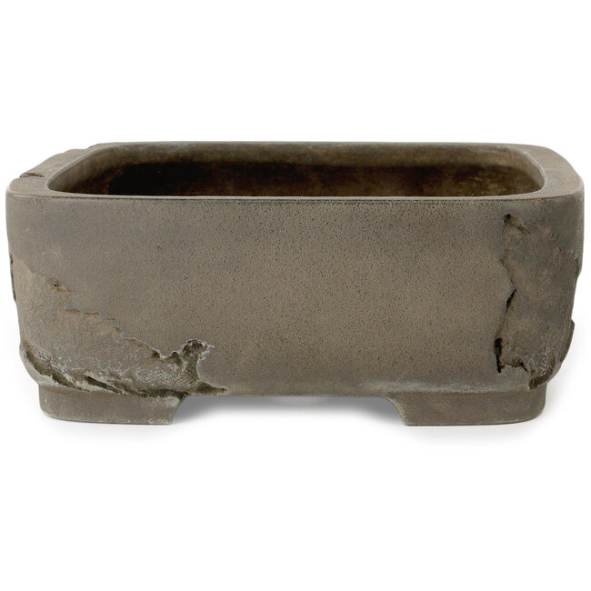 Vaso bonsai ovale non smaltato di Yamaaki Shosen/Akitsugu/Juudo (prima generazione) - 407 x 315 x 120 mm