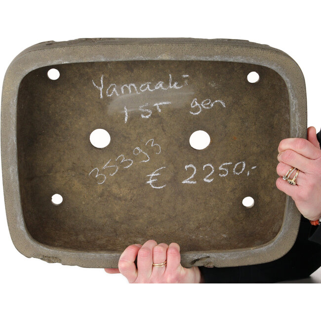 Pot à bonsaï ovale non émaillé de Yamaaki Shosen/Akitsugu/Juudo (première génération) - 407 x 315 x 120 mm