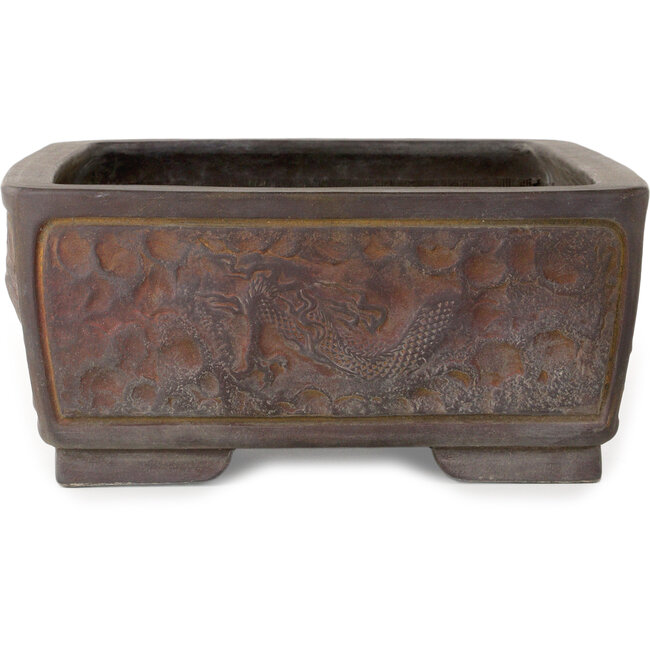 Maceta rectangular sin esmaltar para bonsái de Sanko (Yamato, Mitsuo Yamada) - 417 x 323 x 148 mm