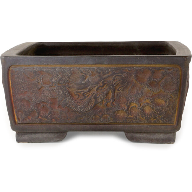 Maceta rectangular sin esmaltar para bonsái de Sanko (Yamato, Mitsuo Yamada) - 417 x 323 x 148 mm